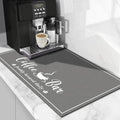 CooRug Fashion Coffee Mat, Dish Drying Mat 16" x 24" Dark Grey