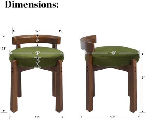 DUOMAY Modern Velvet Vanity Stools Set of 2, Green
