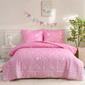 JSD Pink Stars Space Theme Kids Comforter Set Full Size