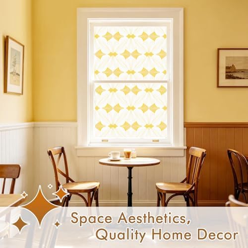 SOMWISE Frosted Window Privacy Film, Decorative Sun Heat Blocking, Anti UV
