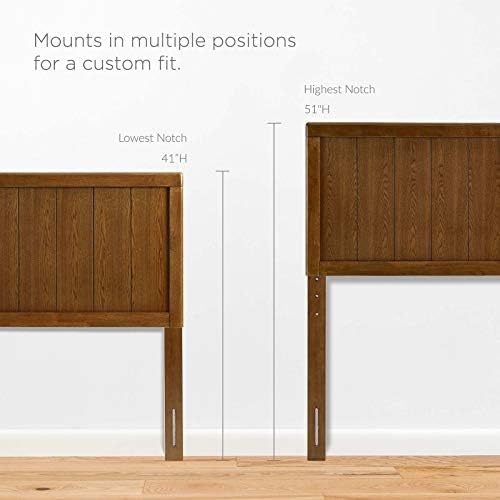 Modway MOD-6216-WAL Robbie Twin Wood Headboard, Walnut