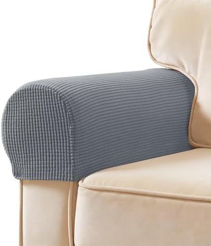 SUBRTEX Stretch Couch Arm Covers Set of 2, Non-Slip Sofa Armrest Slipcovers