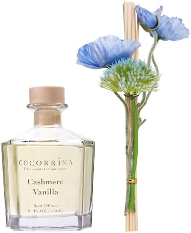COCORRÍNA Reed Diffuser - Cashmere Vanilla Flower Reed Diffuser Set with 8 Sticks, Home Fragrance Reed Diffuser for Home Bedroom Office Bathroom Shelf Decor (Master Collection)