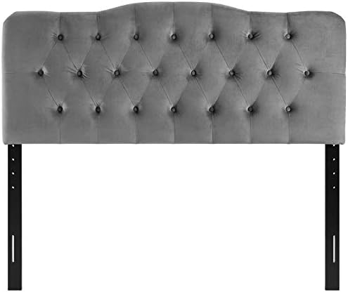 Modway Annabel Diamond Tufted Performance Velvet King Headboard in Gray