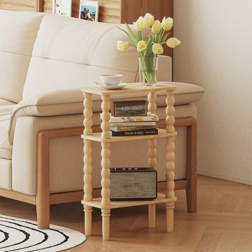 Veegle Narrow Side Table Small End Table for Small Spaces Oak