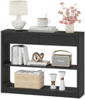 FATORRI Console Table with 2 Drawers, 43.3 Inch Farmhouse Narrow Entryway Table with Storage Shelves, Rustic Sofa Tables Behind the Couch for Hallway, Living Room, Foyer (Black)