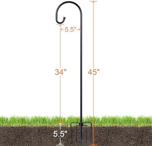 Ottsuls Shepherd-Hooks Adjustable for Bird-Feeder Lantern Plant-Hook Garden-Stake - Plant Stand Hanger for Outdoor Flower Basket, Bird Feeder Hanger Weddings Décor