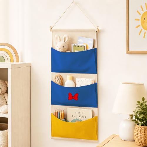 Practical Bow 3-Pocket Hanging Wall Organizer, Space-Saving Door Storage