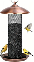 Gtongoko Finch Feeders for Outside All Metal Mesh Tube Bird Feeder Copper