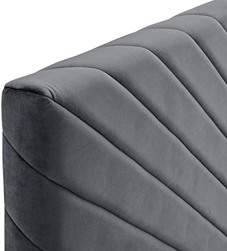 Modway Alyson Angular Channel Tufted Performance Velvet California King Headboard in Charcoal, King King, Model:MOD-6145-CHA
