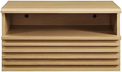 Modway Render Mid-Century Modern, Wall-Mount Nightstand, Oak
