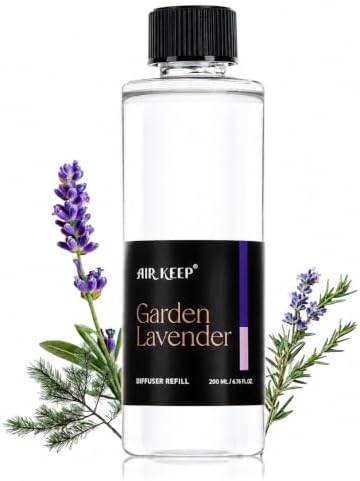 Airkeep Garden Lavender Reed Diffuser Refill – 6.76 fl oz – Premium Scented Oil for Home Aromatherapy – Long-Lasting Fragrance for Reed Diffusers – Perfect for Bathroom, Bedroom & Home Decor