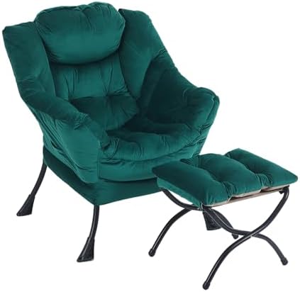 LITA Lazy Chair with Ottoman, Comfy Accent Reading Chair