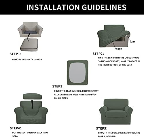 Easy-Going 2 Pieces Stretch Sofa Slipcover for Armchair Washable