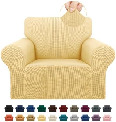 KEKUOU Stretch Chair Sofa Slipcover, Single Couch Cover,Champagne