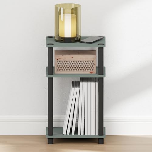 Furinno JUST Toolless 3-Tier Night Stand, Open Storage, Sage Green
