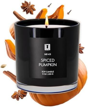 Lulu Candles | Spiced Pumpkin | Smells Like Pumpkin & Chai | Luxury Scented Soy Jar Candle | Hand Poured in The USA | Highly Scented Long Lasting (9 Oz.)