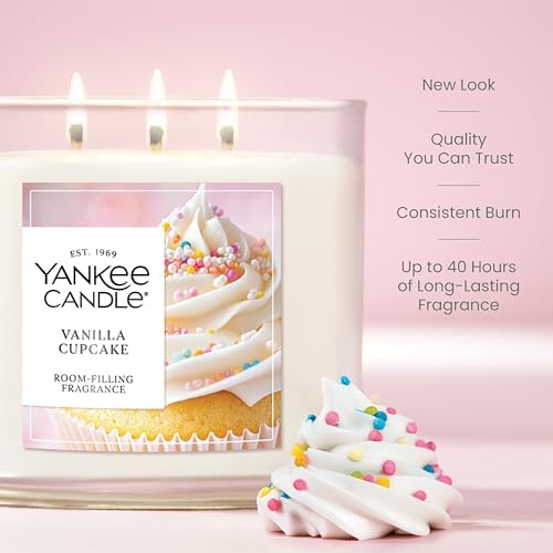 Yankee Candle Vanilla Cupcake Scented Candle, 14.5oz 3-Wick