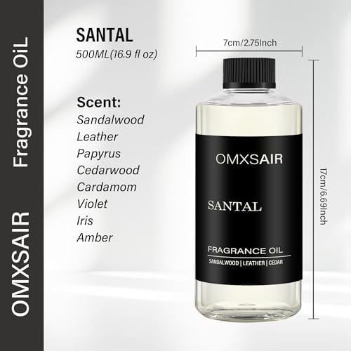 Santal-Inspired Diffuser Oil & Home Luxury Fragrance Scents - 500ml/16fl oz