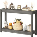 Besiost 47" Farmhouse Wood Entryway Table Narrow Console Table with Storage Behind Couch Sofa Table with Shelves Entry Way Table with Open Storage, Easy Assembly, Grey Walnut