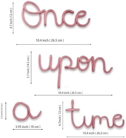 Once Upon A Time Sign Nursery Wall Decor Reading Knitted Wire Word Sign
