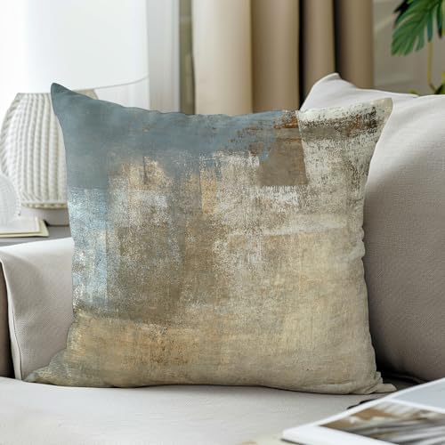 Throw Pillow Covers for Couch, 20x20 Inch, Set of 2, Beige Grey