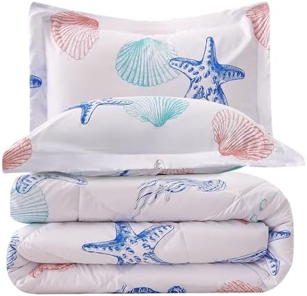 JSD 3 Piece Beach Theme Kids Comforter Set Queen Size