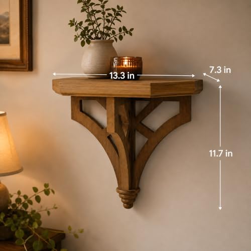 Wall Mounted Decorative Shelf, Vintage Farmhouse Floating Shelf-Burnt Color