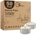 Ashlux 50-Pack Unscented Palm Wax Tea Lights Candles,6 Hours Burn