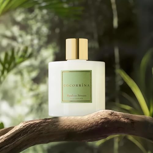 Cocorrína Reed Diffuser - Bamboo Stream Scented Diffuser with 8 Sticks Home Fragrance Reed Diffuser for Bathroom Shelf Decor