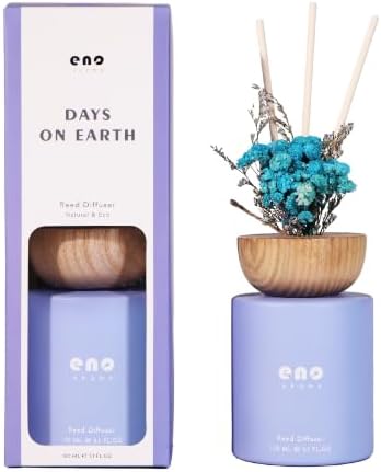 Reed Diffuser Set with Dried Flowers, 5.1 fl oz / 150ml, Morning Garden - Home Fragrance Diffuser with Sticks for Bathroom Shelf Decor, Bedroom, Office & Gift