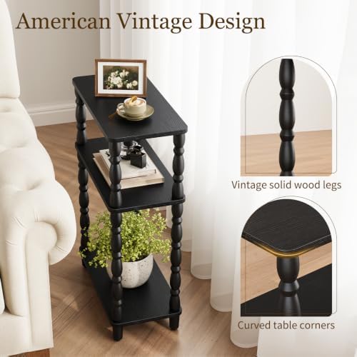 Yoobure Narrow Side Table - Small End Table with Storage, Skinny End Tables