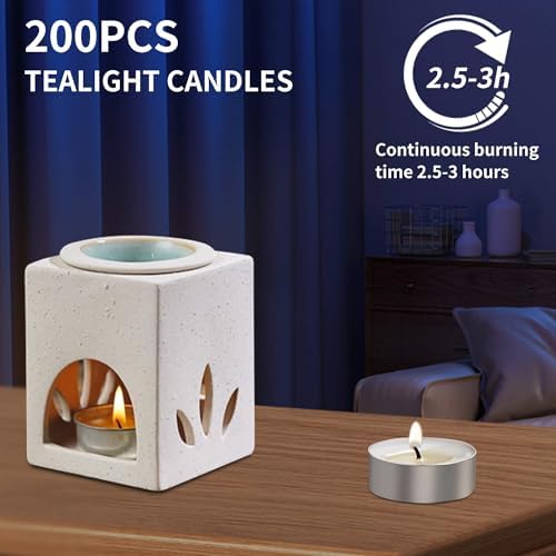 UNBREAKABLE - Tea Light Candles 200 Pack – Unscented Long Lasting 3 Hour Burn – White Smokeless Tealights for Decoration, Holiday, Party, Wedding, Home Use