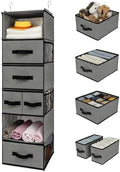 GRANNY SAYS Hanging Closet Organizer with 5 Drawers & 6 Shelves, Gray