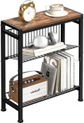 Narrow Side Table, 3-Tier End Table, Small Nightstand