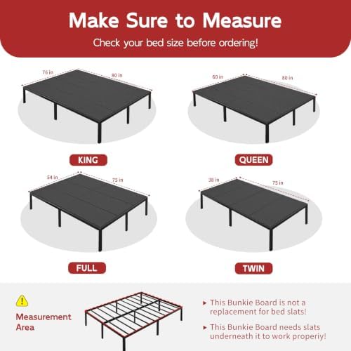 Twin Bunkie Board, 38 x 75 in, 10mm Low-Profile Support