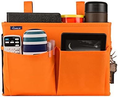 Surblue Caddy Hanging Organizer Bedside Storage Bag for Bunk and Hospital Beds, Orange, Small