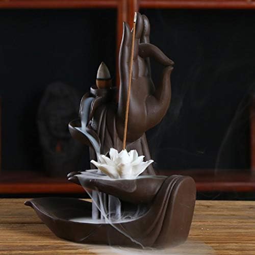 Comeon Backflow Incense Holder Burner Handmade Ceramic Lotus
