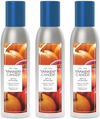 Yankee Candle Concentrated Air Freshener Room Spray, Odor Eliminator for Home, Bathroom, Apple Pumpkin, 1.5 Oz (Pack of 3)