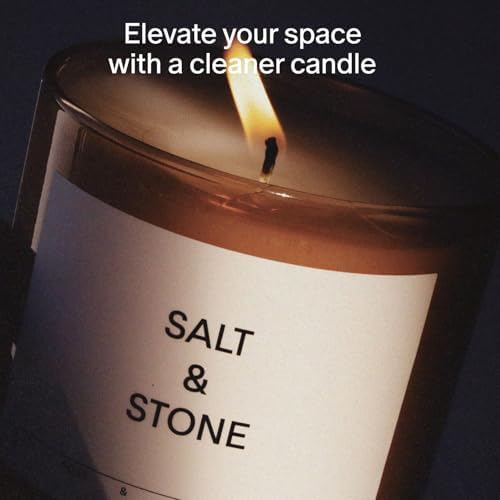 Salt & Stone Coconut & Soy Blend Scented Candle, Black Rose & Oud 8.5 oz