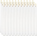 YOROXRG 36 Pack White Taper Candles, 7-8 Hours Burn Time, Unscented, Smokeless and Dripless, 0.8 x 10 Inch Dinner Candle Set for Household, Wedding, Party and Home Décor Candlesticks
