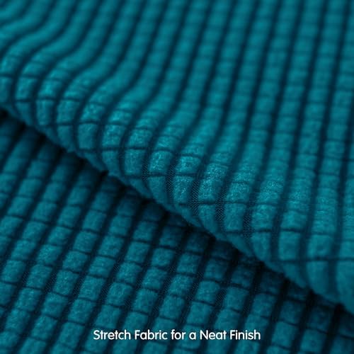 subrtex 3 Pieces Sofa Slipcover Sets (Small, Turquoise) - Stretch Couch Cover, Furniture Protector Collection for Oversize Sofa, Loveseat, Chair - Washable, Wear Resistant, Elastic