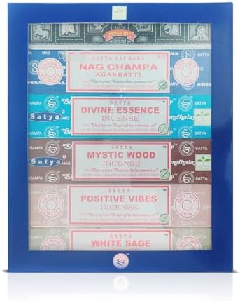 Assorted Incense Sticks Pack of 6 Premium Scents - Includes Nagchampa, Super Hit, Divine Essence, Mystic Wood, Positive Vibes, White Sage - Aromatherapy, Meditation, Relaxation, Soothing Fragrances