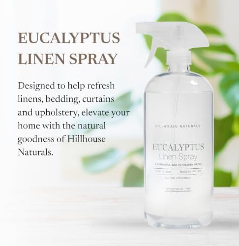 Hillhouse Naturals - Linen Spray - Made in the USA - Eucalyptus Scent - 1 L