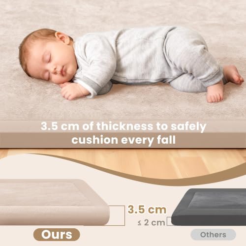 1.3" Thick Baby Play Mat for Floor,71x79 Ultra Soft Elasti-Foam Mat