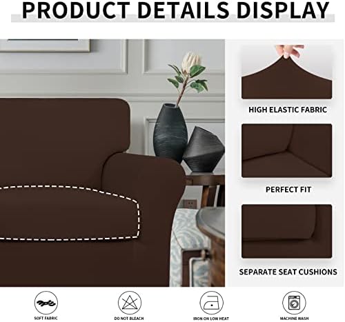 Easy-Going 2 Pieces Stretch Sofa Slipcover for Armchair Washable