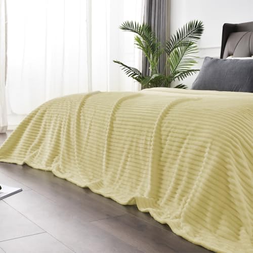 BEDELITE Transparent Yellow Fleece Throw Blanket for Couch, 50x60 Inch