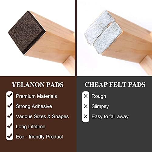 Yelanon Felt Furniture Pads for Hardwood Floors -216 Pcs Premium Felt Pads for Chair Legs, Floor Protectors for Furniture, Beige & Brown (Pack of 2)