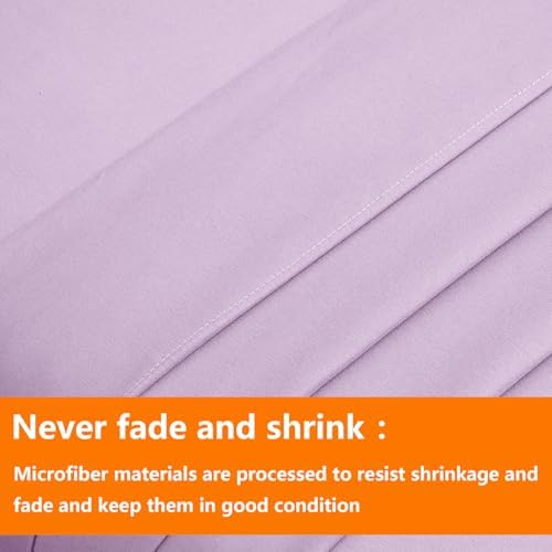 TAIMIT Light Purple Queen Size Comforter Set - 7 Pieces, Bed in a Bag Bedding Sets with All Season Soft Quilted Warm Fluffy Reversible Comforter,Flat Sheet,Fitted Sheet,2 Pillow Shams,2 Pillowcases