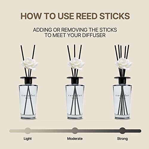 COCODOR White Flower Reed Diffuser / Black Cherry / 1 Pack / Home & Office Decor Aromatherapy Diffuser Oil Gift Set / Large Size, Large Capacity, Big Size Diffuser, Black Edition/16.9Ounce(500 ml)